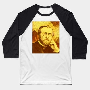 Hippolyte Taine Golden Portrait | Hippolyte Taine Artwork 9 Baseball T-Shirt